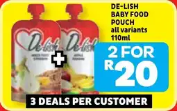 Usave De-lish baby food pouch all variants offer