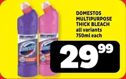 Usave Domestos multipurpose thick bleach all variants offer