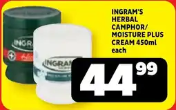 Usave Ingram's herbal camphor/ moisture plus cream offer