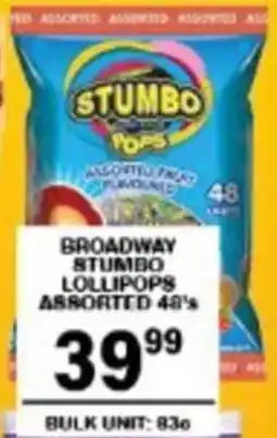 Giant Hyper Broadway stumbo lollipops assorted offer