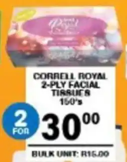 Giant Hyper Correll royal 2-ply facial tissues offer