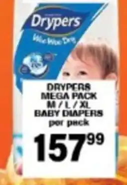 Giant Hyper Drypers mega pack baby diapers offer