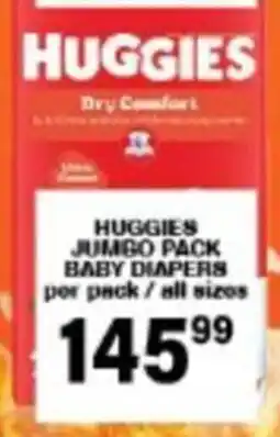 Giant Hyper Huggies jumbo pack baby diapers offer