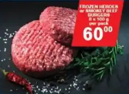 Giant Hyper Frozen heroes or smokey beef burgers offer