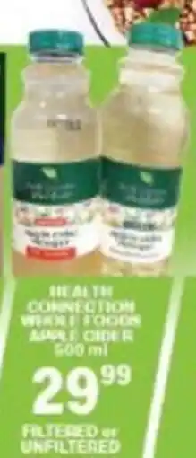 Giant Hyper Health connection whole foods apple cider offer