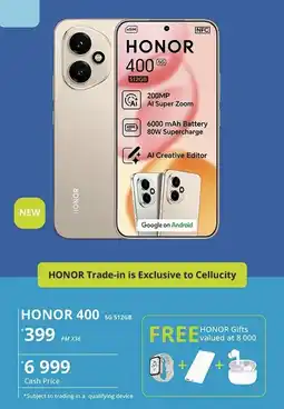 Cellucity HONOR 400 5G 512GB offer