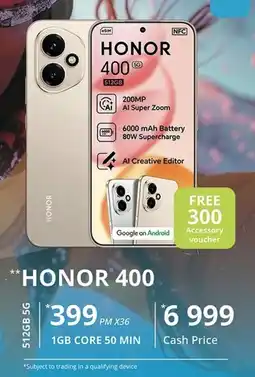 Cellucity HONOR 400 512GB 5G offer