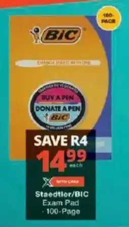 Checkers Staedtler/ BIC Exam Pad offer