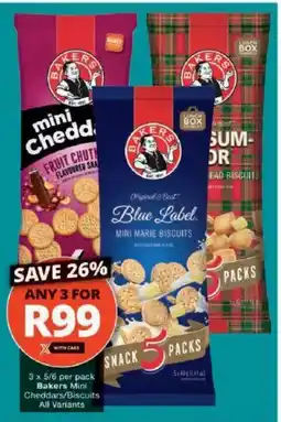 Checkers Bakers Mini Cheddars/ Biscuits All Variants offer