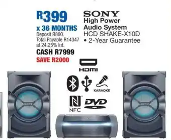 OK Furniture Sony High Power Audio System HCD SHAKE-X10D offer