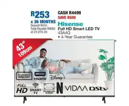 OK Furniture Hisense Full HD Smart LED TV 43A4Q offer