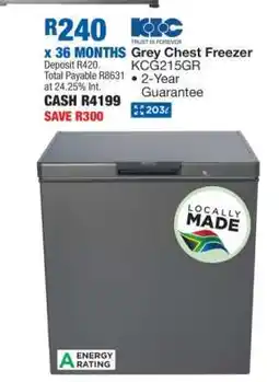 OK Furniture Grey Chest Freezer KCG215GR offer