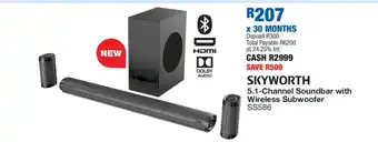 OK Furniture SKYWORTH 5.1-Channel Soundbar with Wireless Subwoofer SS586 offer