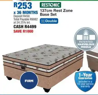 OK Furniture Restonic 137cm Rest Zone Base Set offer