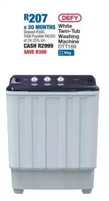 OK Furniture DEFY White Twin-Tub Washing Machine DTT169 offer