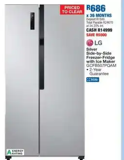 OK Furniture LG Silver Side-by-Side Freezer-Fridge with Ice Maker GC-F507PQAM offer