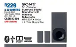 OK Furniture Sony 5.1-Channel Surround Sound Soundbar with Wireless Subwoofer offer