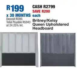 OK Furniture Britney/Kelsy Queen Upholstered Headboard offer