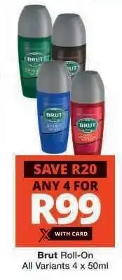 Checkers Brut Roll-On offer