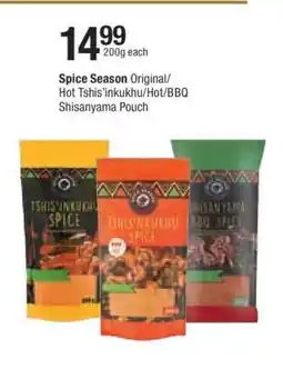 Checkers Spice Season Tshis’inkukhu/Hot/BBQ Shisanyama Pouch offer