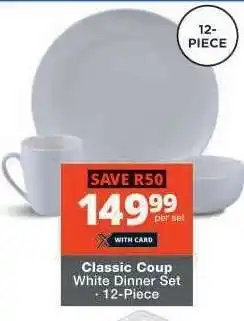 Checkers Classic Coup White Dinner Set offer