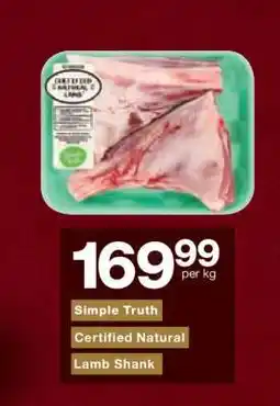 Checkers Simple Truth Certified Natural Lamb Shank offer