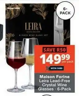 Checkers Maison Forine Leira Lead-Free Crystal Wine Glasses - 6-Pack offer