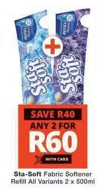 Checkers STA-SOFT FABRIC SOFTENER REFILL offer