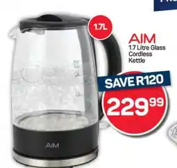 Pick n Pay AIM 1.7 Litre Glass Cordless Kettle offer