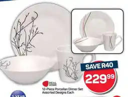 Pick n Pay REAL HOME 12-Piece Porcelain Dinner Set offer