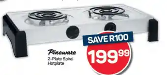 Pick n Pay Pineware 2-Plate Spiral Hotplate offer