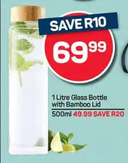 Pick n Pay 1 Litre Glass Bottle with Bamboo Lid offer