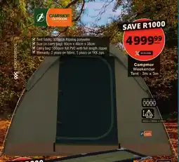 Checkers Campmor Weekender Tent offer