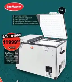 Checkers SnoMaster Dual Compartment Portable AC/ DC Stainless Steel Fridge/ Freezer offer