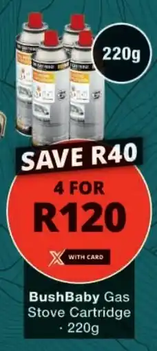 Checkers BushBaby Gas Stove Cartridge offer