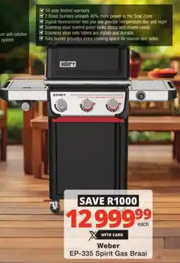 Checkers Weber EP-335 Spirit Gas Braai offer