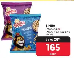 Makro Simba Peanuts or Peanuts & Raisins offer