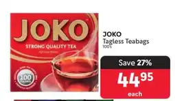 Makro JOKO Tagless Teabags offer