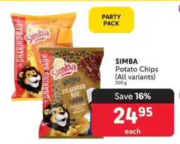 Makro SIMBA POTATO CHIPS all variants offer