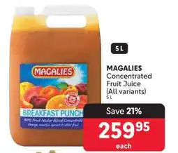 Makro MAGALIES Concentrated Fruit Juice (All variants) offer