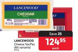 Makro LANCEWOOD Cheese VacPac (All variants) offer