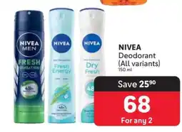 Makro NIVEA Deodorant (All variants) offer