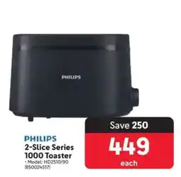 Makro PHILIPS 2-Slice Series 1000 Toaster offer