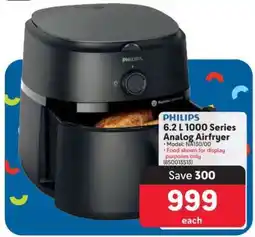 Makro PHILIPS 6.2 L 1000 Series Analog Airfryer offer