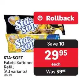 Makro STA-SOFT FABRIC SOFTENER REFILL offer