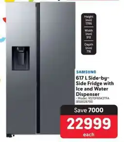 Makro Samsung 617 L Side-by-Side Fridge with Ice and Water Dispenser offer
