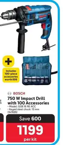 Makro 750 W Impact Drill with 100 Accessories offer