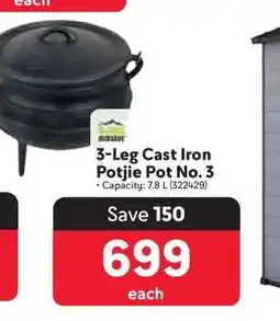 Makro 3-Leg Cast Iron Potjie Pot No. 3 offer
