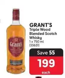 Makro Grant's Triple Wood Blended Scotch Whisky offer