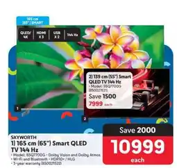 Makro SKYWORTH 165 cm (65”) Smart QLED TV 144 Hz offer